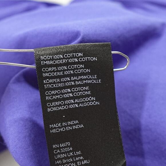 By Anthropologie Flutter Sleeve Blouse XS Purple Lace Cropped - Picture 6 of 11